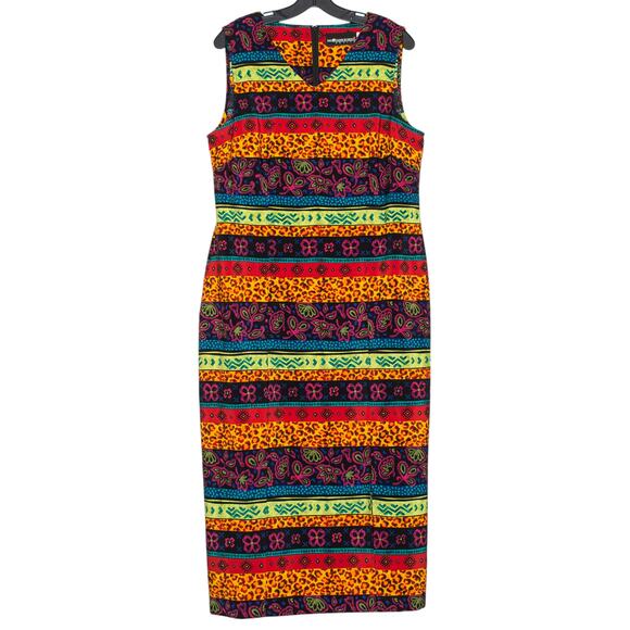 Vintage Dress Boho Maximalist Eclectic Festival Retro Bold Statement Midi 14P - Picture 1 of 4